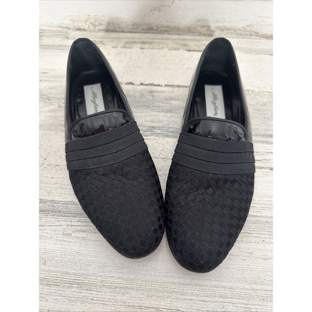 MEZLAN Tuxedo Formal Black Woven Fabric Men's Shoes Size 10M Handmade